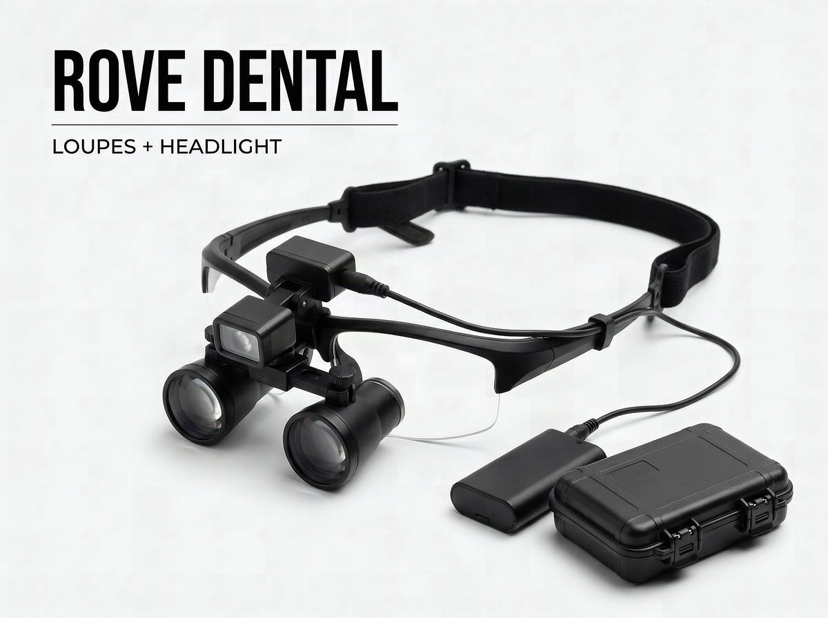 Loupes with headlight and protective case